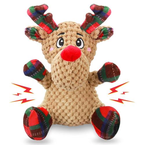 ของเล่น Christmas Dog Christmas ที่มีสารภาพ, ของเล่นสุนัข 2 ตัวพร้อมกระดาษย่น, ของเล่น Chew Plush Dog Interactive สำหรับสุนัขขนาดเล็กและขนาดกลาง