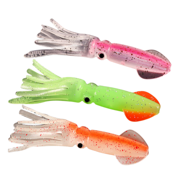 12 Colors 10cm 9g Luminous Hollow Soft Octopus Squid Skirts Trolling Fishing Lures