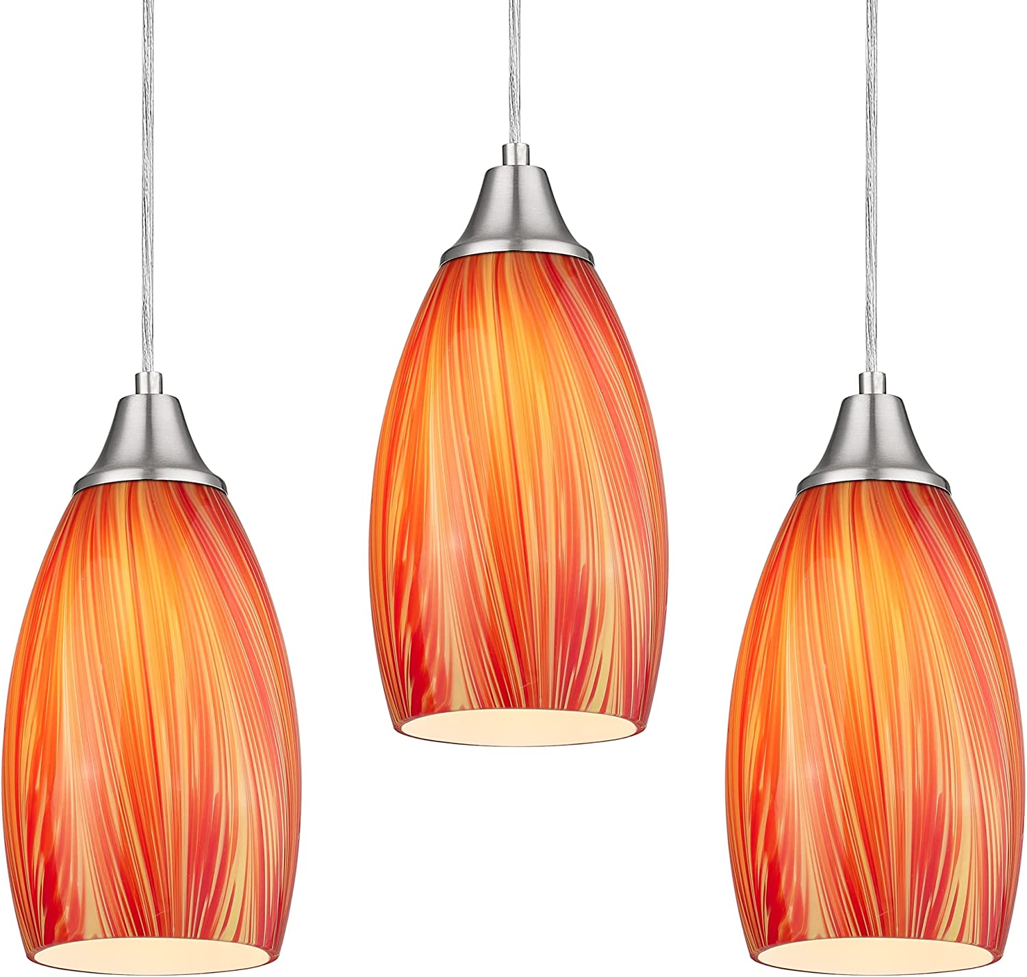Medium Pendant Light Hand Blown Glass Shade