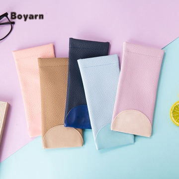 Boyarn Luxury Hard Glasses Case with Soft Cloth Pouch for Eyewear