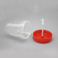 البلاستيك الطبي واحد استخدام عينة كوب مع ملعقة