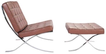 Brown Italian Designed Barcelona Chair