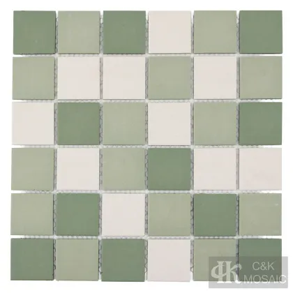 Green Ceramic Mosaic Floor Tiles