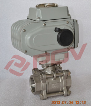 Full port 3 pc thread 4-20ma electric 2 way control valve