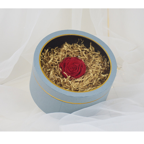 Custom Round Cardboard Flower Box With Clear Lid