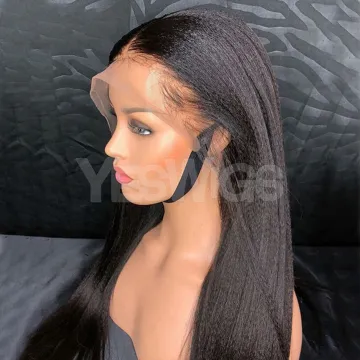 Cheap Wholesale Yeswigs Kinky Yaki Straight Lace Frontal Wig Raw Brazilian Virgin Human Hair Transparent Hd Full Lace Front Wig