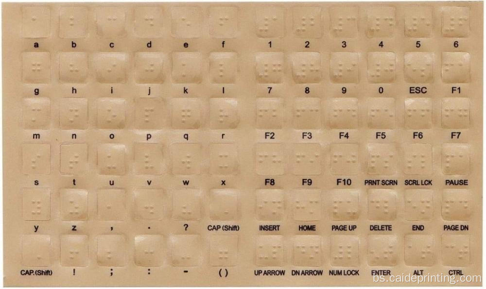 Braille naljepnice za tipkovnicu za slabovidne