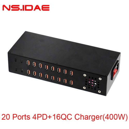 20 포트 4pd+16QC 충전기 (400W)