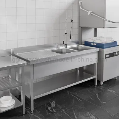 Commercial Stainless Steel Sink Work Table Dishwasher Sink
