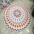 Pattern Print Round Microfiber Beach Towel With Tassels