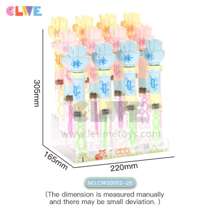 Blue rock paper scissors bubble wand