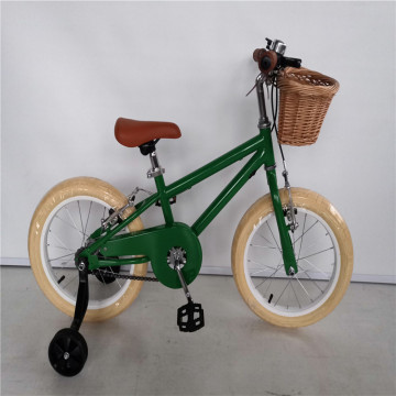 Factory Wholesale Green Kids Bike 16 Inch with Basket