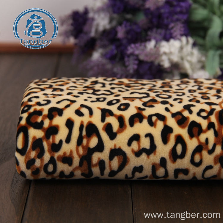 100% polyester thin animal printed polar fleece fabric