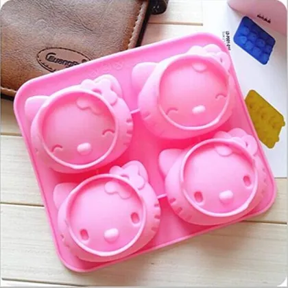 4 face Holle-Kitty Silicone Cake Chocolate Mold