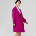 နှင်းဆီပန်းရောင်အတွက်သိုးမွှေး cashmere ကုတ်အင်္ကျီနှစ်ဆရင်ဆိုင်ခဲ့ရသည်