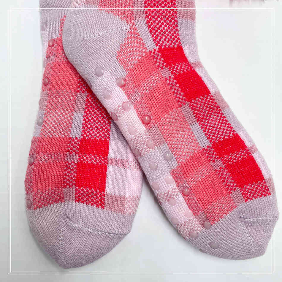 Plush coral socks Sleep socks for the home