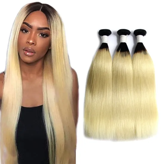 Raw 613 color human hair ombre straight, 1b 613 color ombre straight human hair