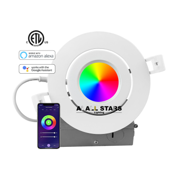 Tuya Smart App Controlled RGBW Dimmable LED Downlight with Alexa and Google Voice Control