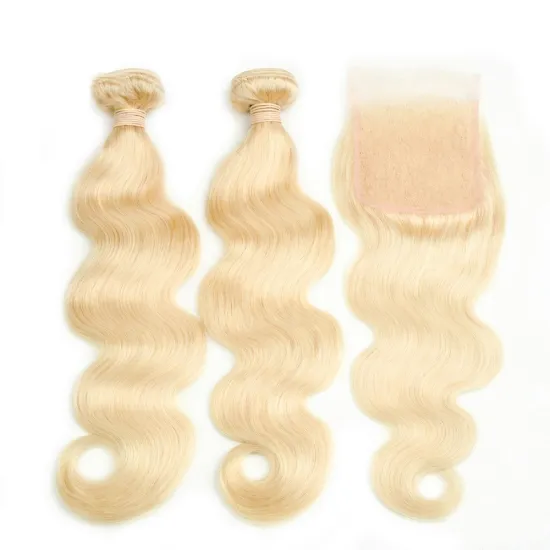 Cambodian hair vendors wholesale Cambodian blonde 613 body wave virgin hair bundles with closure