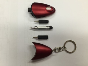 2016 more functions pen with lignt,stylus pen,tool pen,Keychain pen