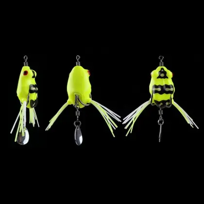 3cm 4.5g Swivel Frog Bait With Spinner - SUPERIORFISHING PVC Soft Bait F041