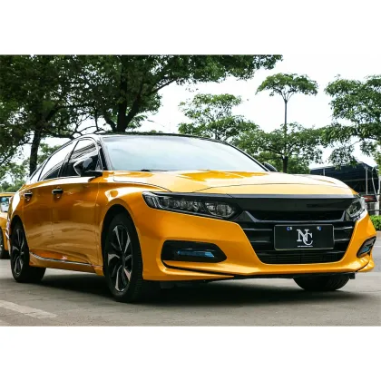 Glossy Metal Paint Yellow Car Wrap