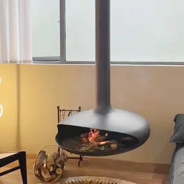 Modern 800mm Indoor Smokeless Hanging Float Suspended Bioethanol Fireplace Rotatable Customisable Logo