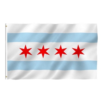 hot selling 100% polyester USA chicago flag
