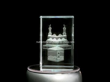 Kaaba Engraved in Crystal Cube