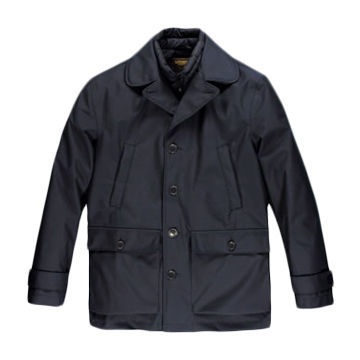 Navy men's winter jackets, padded with detachable down jacket, filling power up to 800
