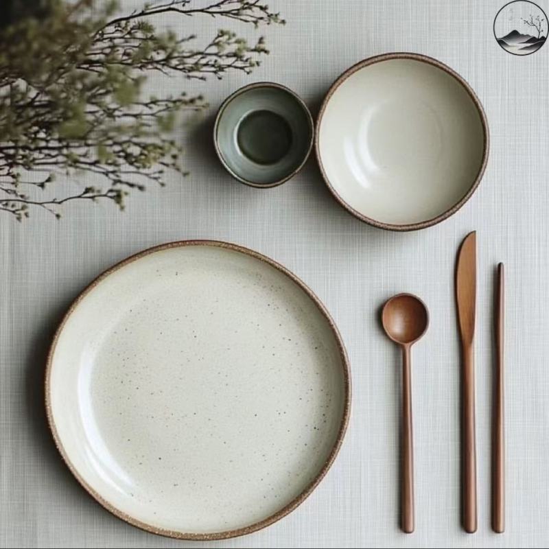 Asian-Inspired Tableware Set with Floral Branches