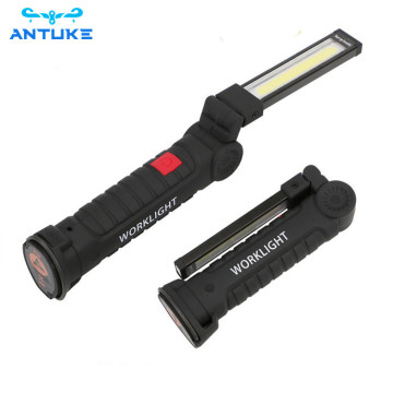 USB Multifunctional Cob Magnet Work Light with Red Warning and Strong Flashlight