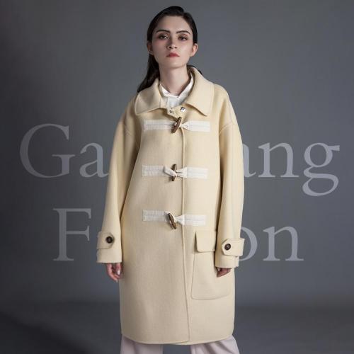 Lemon yellow cashmere overcoat