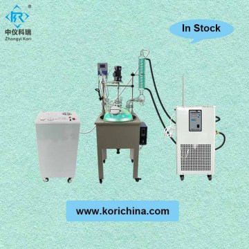 Science lab equipment double layer mixing glass reactor