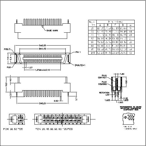 1.27mm Series Plug Straight Full Plastic Type HPZTD-MXX