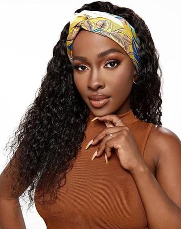 22 inch Water Wave Headband Wig Human Hair