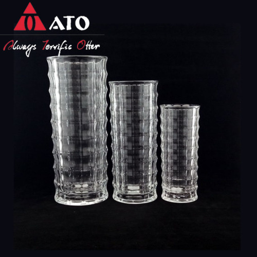 Decoração simples de tabela de vaso de vidro de vidro transparente