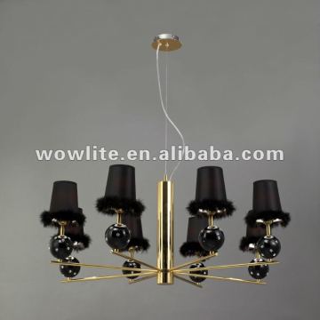 Modern fabric shade chandelier D1118B-8BL