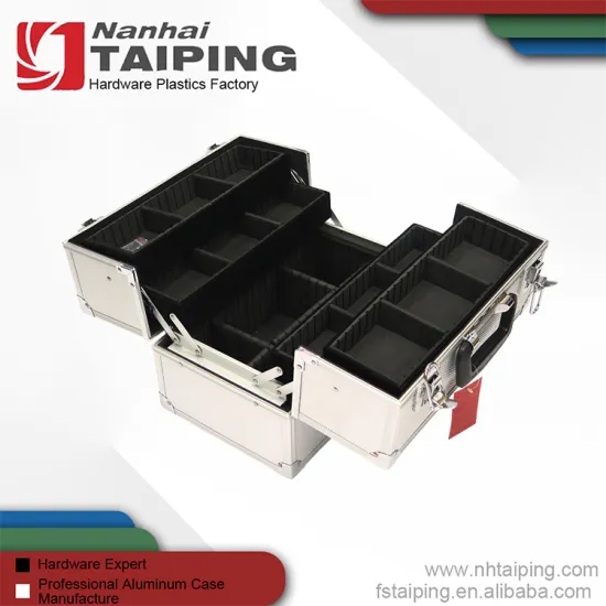 Multi-Functional Silver Aluminium Beauty Organizer Case