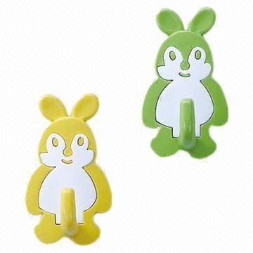 Plastic Adhesive Wall Hooks, 3.6 x 6.4 x 2cm Individual Size, OEM Orders Available