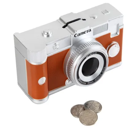 Creative Plastic Leica Camera Coin Bank Money Box Savings Bank Box