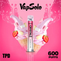 Vapsolo Crystal 600 Puffs Vapes descartáveis ​​Europa no atacado