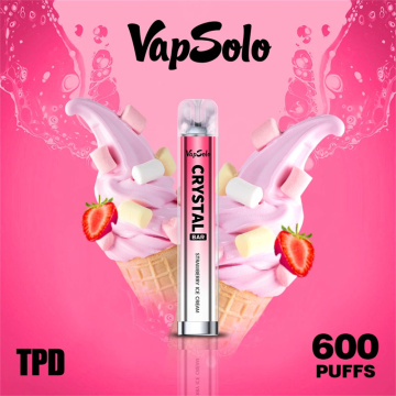 Vapsolo Crystal 600 Puffs Disposable Vapes Europe Wholesale