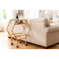 Elegante carrito de servicio escalonado hexagonal para uso doméstico