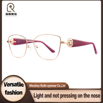 Óculos de proteção contra luz azul com armação de metal feminino