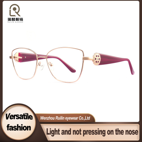 Óculos de proteção contra luz azul com armação de metal feminino