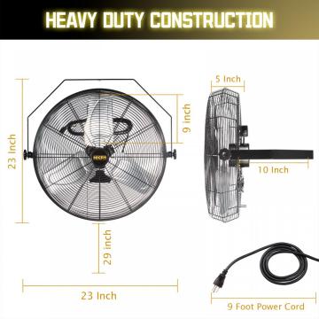 9100 CFM 24 inch Commercial Industrial High Velocity Wall Mount Fan for Warehouse, Greenhouse, Workshop, Residential, Shop