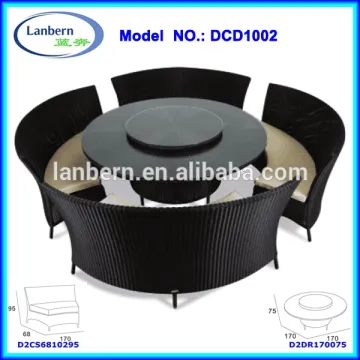 restaurant dining round table chairs outdoor garden rattan dining set DCD1002