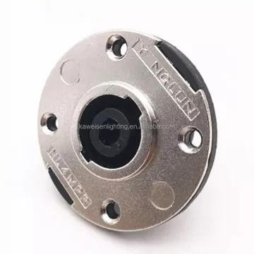 Audio Socket 4-Core Cannon Power Plug NL4 Round Connector with Metal Plate and Speakon Female Jack