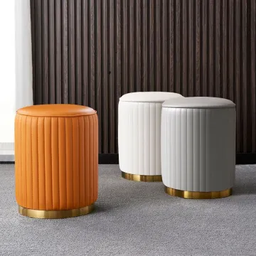Luxury Modern Dining Room Furniture: Discover our Exclusive Collection of Stools, Chairs & Ottoman in Gold and Leather